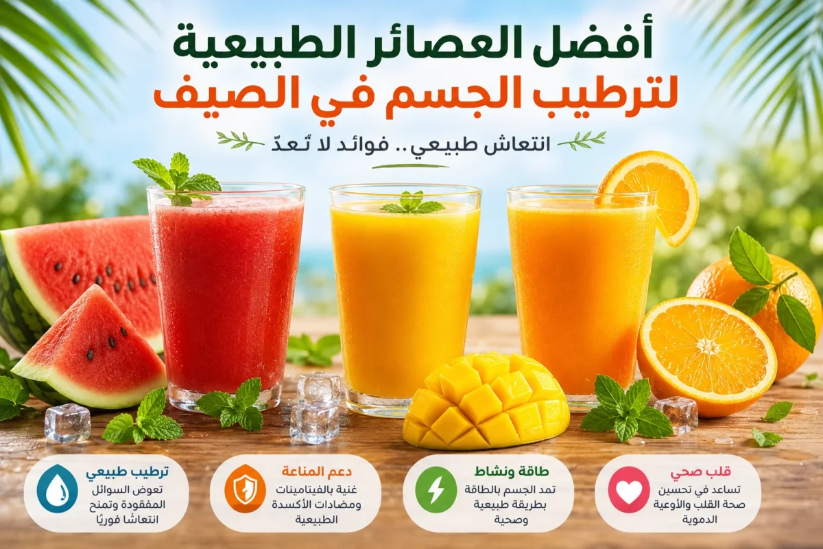 أفضل العصائر الطبيعية لترطيب الجسم في الصيف