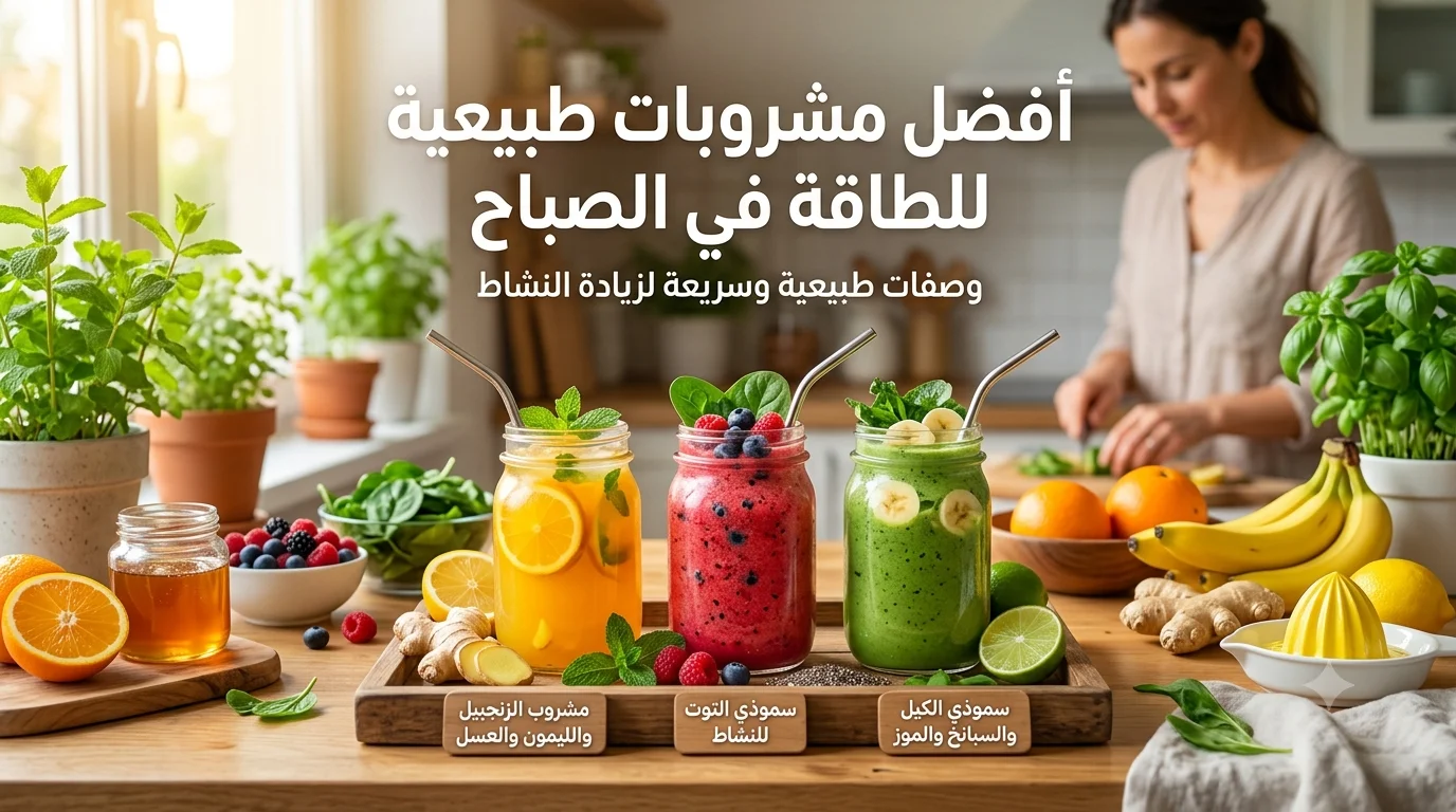 أفضل مشروبات طبيعية للطاقة في الصباح دليلك الشامل لزيادة النشاط والتركيز طوال اليوم بدون كافيين صناعي