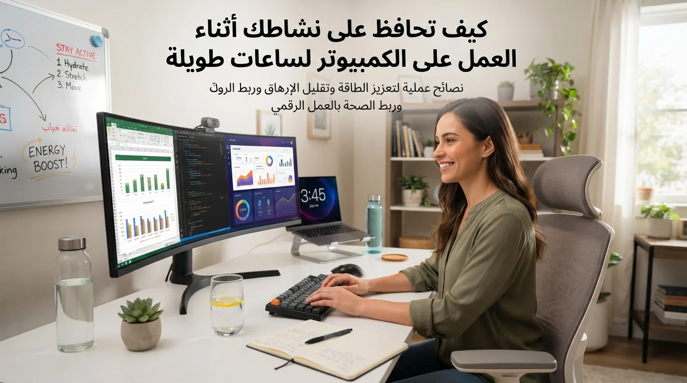 كيف تحافظ على نشاطك أثناء العمل على الكمبيوتر لساعات طويلة